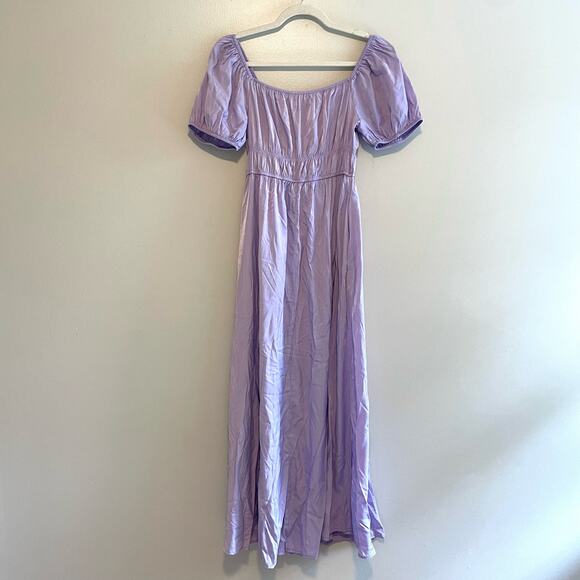BaeVely Size S Purple Dress Lightweight Puff Sleeves - Picture 2 of 6